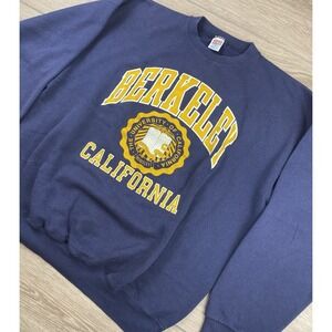 Soffe Sweats Men's NCAA Cal Berkeley Vintage Crew Neck Sweater Blue Size XL‎